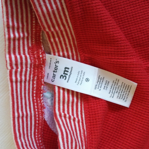 carter's christmas reindeer bum thermal waffle knit pants 3 months baby unisex - Picture 4 of 6